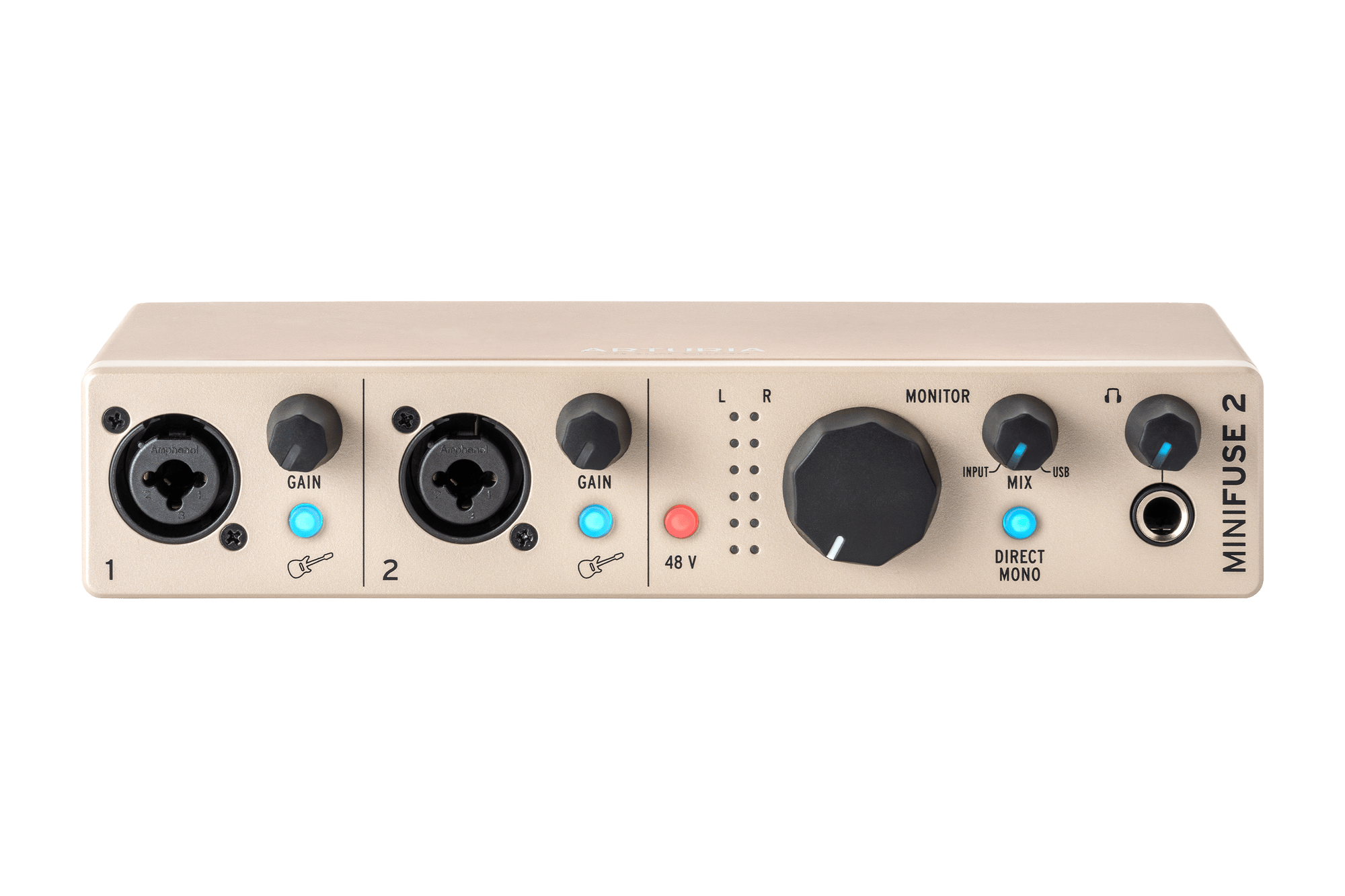 Arturia MiniFuse 2 Champagne two-channel USB-C audio and MIDI interface for music production