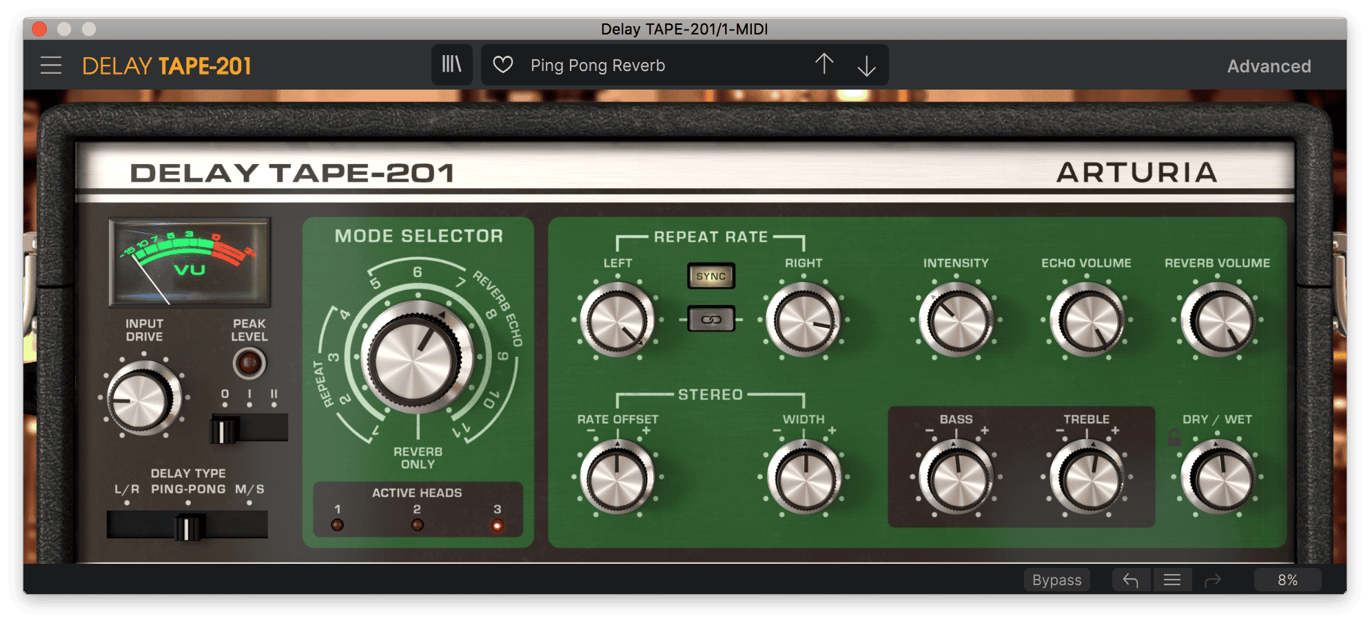 Vst echo. Delay Tape-201 (Arturia). Arturia - FX collection 3. Delay VST. Delay Tape 201.