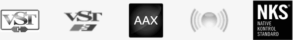VST, AAX, Audio Unit, NKS (64-bit DAWs only).