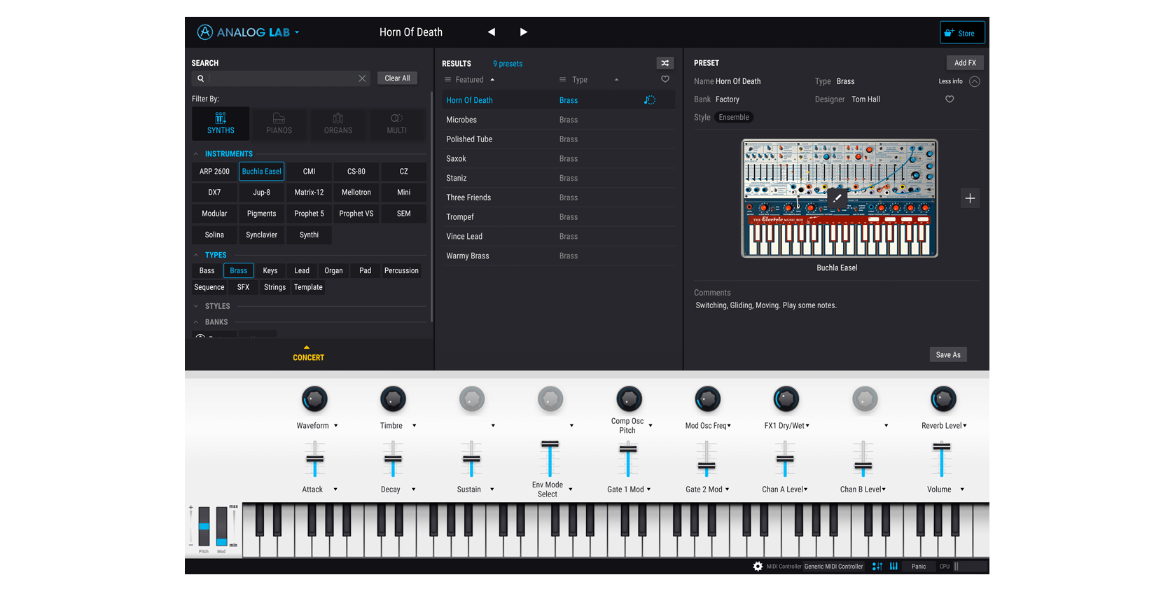 route arturia analog lab to logic