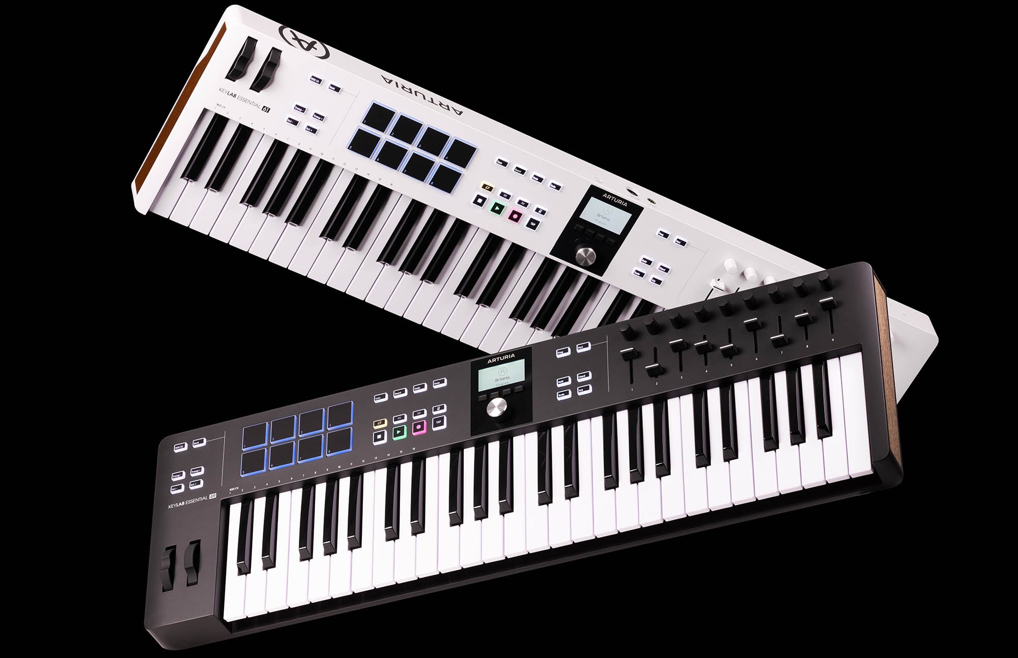 Arturia KeyLab Essential 49 mk3 MIDI Controller White Bundle w/Pig Hog MIDI  Cable, USB Cable & Liquid Audio Polishing Cloth