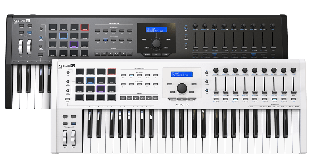 種類MIDIキーボードArturia KeyLab mkII 61鍵盤 ブラック【美品・送料無料】