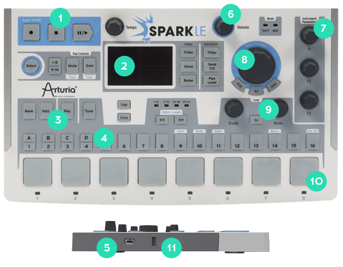 ARTURIA SPARK LE ハイブリッド ドラムマシン