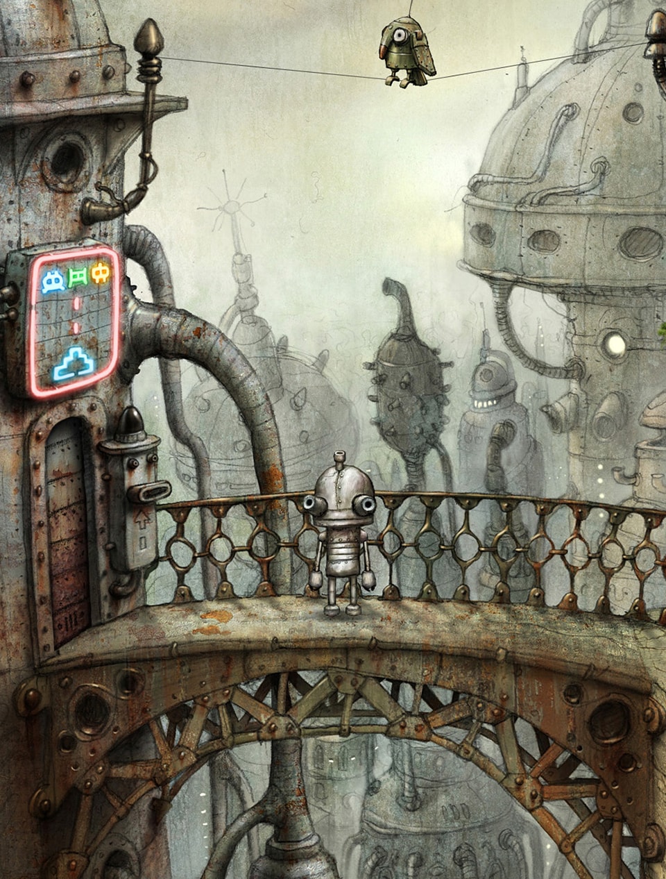 Machinarium. Машинариум Amanita Design. Машинариум оранжерея. Машинариум черношляпники. Машинариум мэр.